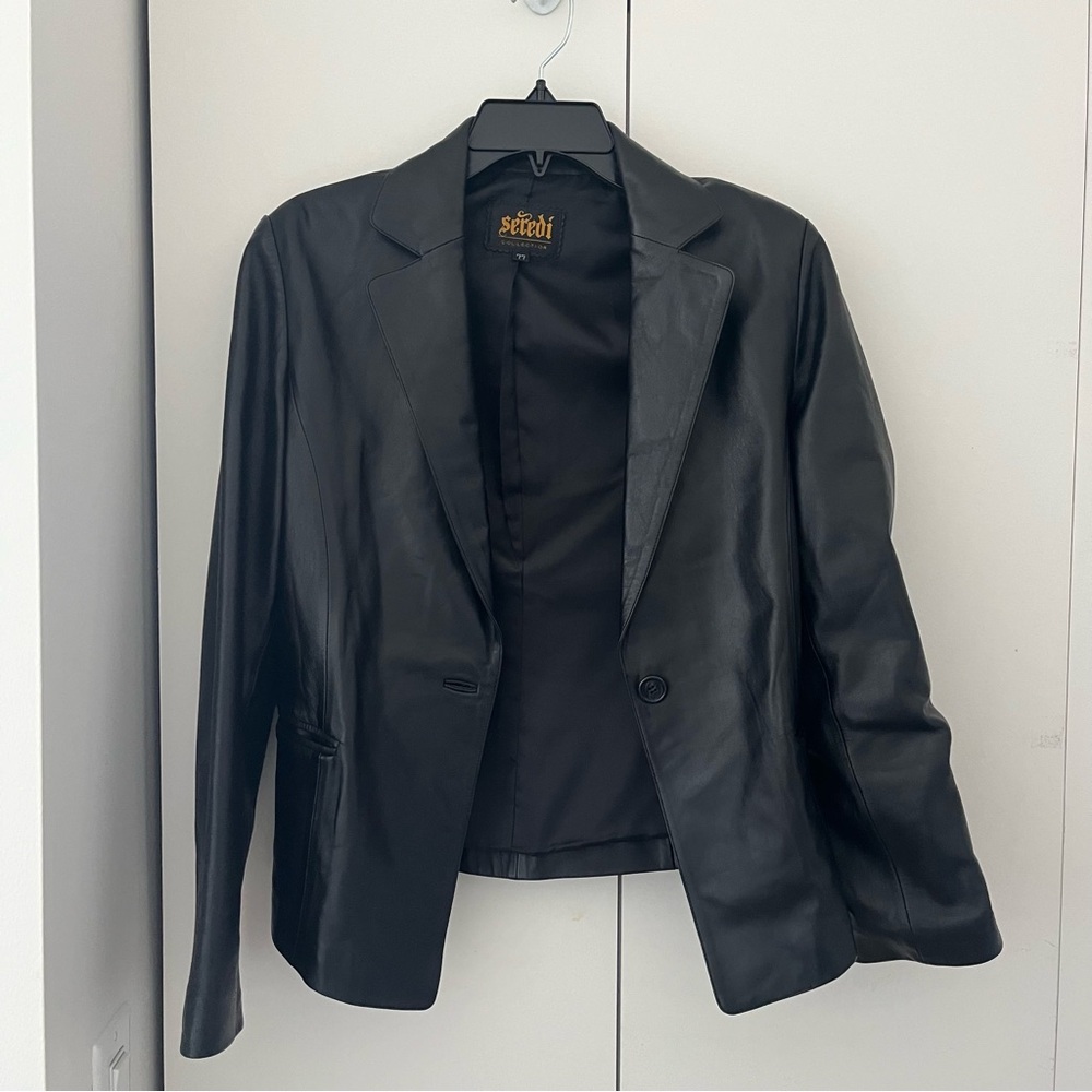Korean black leather jacket